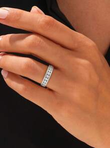 Stylever 1pc Shining Stars Zirconia Ring Ladies Jewelry For Women S925 Sterling Silver Lightweight And LuxuriousRing Fine Jewelry For Girls Birthday Dating Prom Party Gifts - Ten Stars - View 2