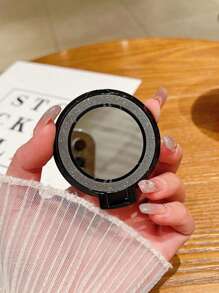 1 件磁性闪光镜架粘指环扣多功能化妆镜折叠磁性手机架带化妆镜，适用于所有手机，适合女性补妆家居浴室装饰夏季化妆品收纳盒 - 彩色 - 查看 6