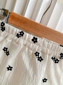 M.Dian xi 2 件女童甜美可爱套装，儿童时尚短袖上衣和裙子套装，轻便