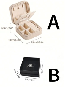 1/4pcs PU Leather Jewelry Box, Women Gifts, Mini Jewelry Organizer With Mirror, Necklace And Earring Display Holder, Pink Travel Essentials