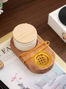 1 Bộ lư hương kết hợp bằng gốm và gỗ, màu gỗ tự nhiên, phong cách tối giản hiện đại, thích hợp cho gia đình, phòng khách, văn phòng, khách sạn, đồ trang trí lễ hội - Nhiều màu - Xem 14