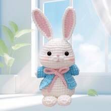DIY Easter White Rabbit Crochet Kit For Beginners, Amigurumi Stuffed Animals - Gift Animal Crochet Starter Kit All-In-One Complete Crochet Kit Learn To Crochet Sets With Instructions And Step By Step Video Tutorials - Apricot - View 4