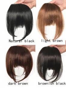 Synthetic Women's Hair Short Straight Bangs Natural Fake Wig Clip In Hairpieces For Black Heat Resistant Fiber
