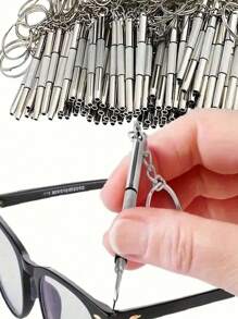 2 件迷你眼镜螺丝刀，多功能眼镜螺丝刀维修套件，带钥匙扣的螺丝刀，便携式手动工具，颜色随机