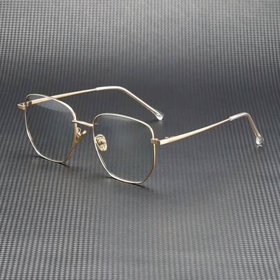 Large Frame Men's Non-Prescription Glasses, Polygon Frame Eyeglasses