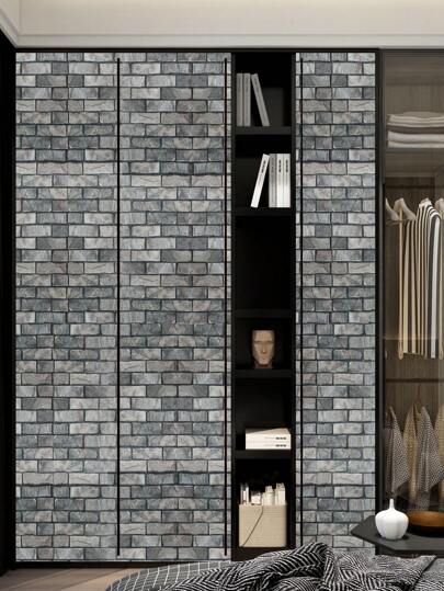 1pc 3d Realistic Bricks Stones Wallpaper Home ation Sticker Peel Stick Self Adhesive Paper Cabinets, Tables, Chairs Room Background,Renovation Stickers Wand Panels,Wall Paper, Wallpapers, Items Refresh Your Home,Rama view 8