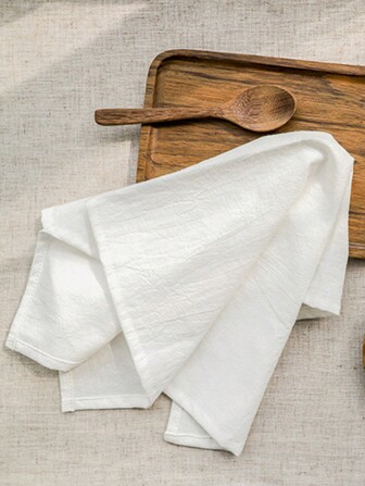 6pcs/Pack Thick, Soft Comfortable Cloth Napkins, 40*40cm/16inch*16inch Square Washable Wrinkled White Dinner Napkins For Hotel, Restaurant, Wedding, Party And Events