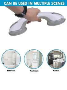 1/2 Pcs Bathroom Bathtub Handle Grab Bar And Shower Pole Handle, Safety Assistance For Disabled, Elderly, Bathroom Tub Grab Bar - Balance Aid, Suitable For Tile, Glass And Hard Plastic Only