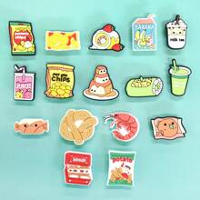 Set de 16 piezas de dijes de PVC con patrones de alta calorías variados para pulseras, accesorios para zapatos, regalos de fiesta