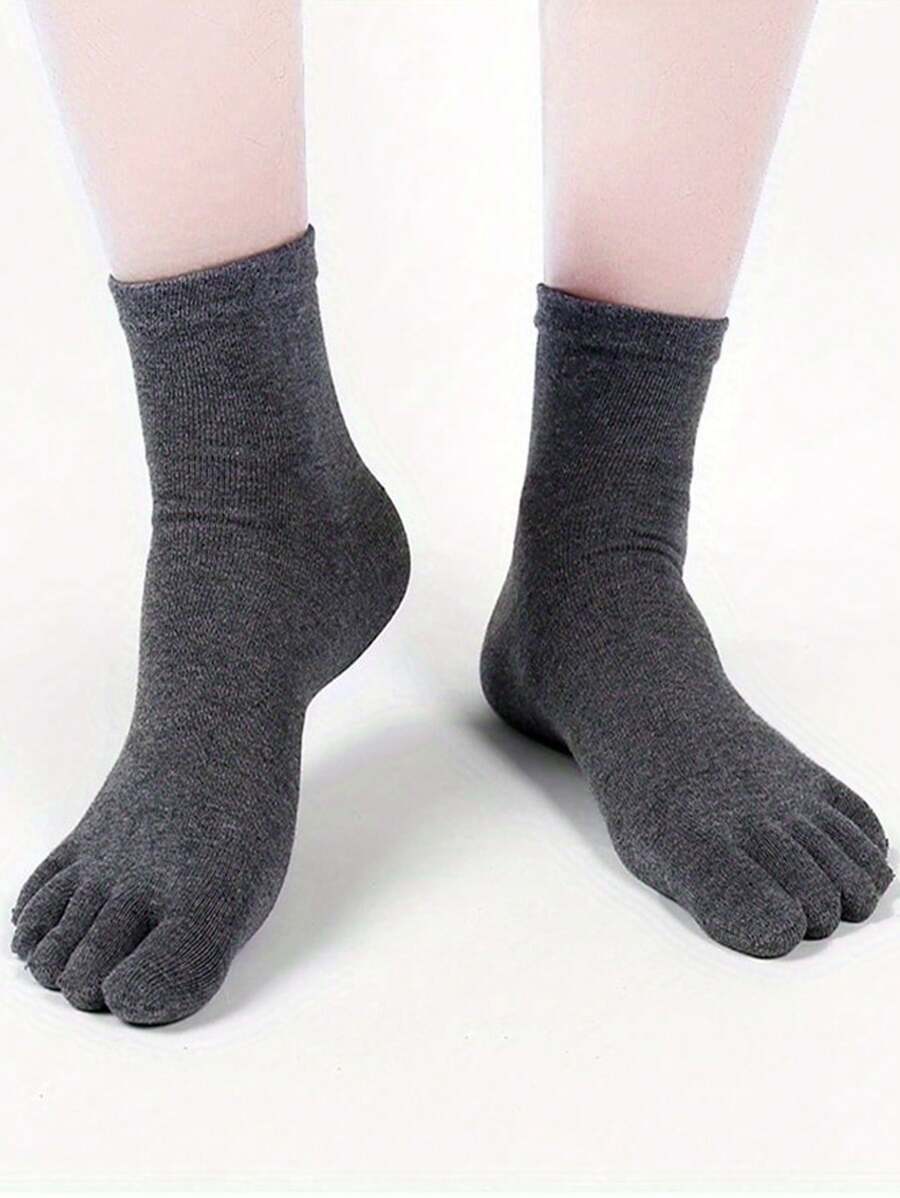 Men's Toe Separator Socks, Mid-Calf Toe Separator Socks, Breathable And Moisture-Wicking, Suitable For Home And Outdoor Sports - Multicolor - View 1