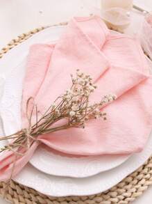 6 Stücke/Set rosa Stoffservietten mit weicher Krümmeltextur, einfarbige quadratische Servietten geeignet für Weihnachten, Hochzeiten, Thanksgiving, Partydekorationen
