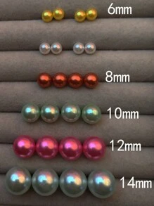 24pcs/Set Faux Pearl Stud Earrings, Simple And Fashionable Everyday Accessory For Women