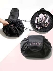 Customized Embroidered Slouchy Drawstring Makeup Bag Storage Bag Portable Travel Storage Bag Slouchy Bag Large Capacity Cosmetics, Makeup Storage, Color Bundle Storage, Beach Swimming Clothes Storage Bag