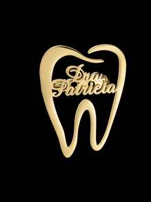 1Pc Personalized Badge, Custom Personalized Name Pin, Men's And Women's Stainless Steel Brooch Dental Dentist Brooch, Matte Craft Brooch, Badge Clothing Accessories, Light Luxury And High-End Gifts, Valentine's Day Gifts, Christmas Gifts - Multicolor - View 10