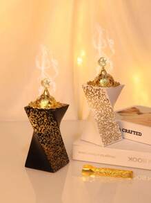 1pc Rama Resin Incense Burner, European Romantic Style Incense Burner, Decorative Incense Burner, Metal Clip, Home Decoration, Room Decoration, Rama Party Decoration, Living Room Accessories Rama E-I-D - Multicolor - View 2