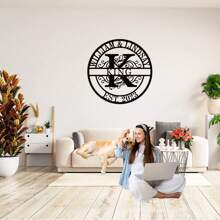 YSSKTC Enseignes métalliques personnalisées, Panneau métallique avec nom, Art mural métallique, Monogramme lettre divisée, Décoration murale, Panneau de nom de famille, Cadeau de mariage personnalisé, Panneau de feu de camp, Décoration extérieure, Panneau de cabine