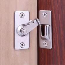 90 Degree Right Angle Door Lock Buckle Lock Bolt Lock Cam Lock For Door And Window Sliding Lock Bar Bolt Barn Sliding Door Lock Sliding Latch (2 Packs, Small) - Silver - View 3