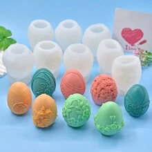 1 pieza Vela con forma de huevo, derretidor de cera, molde de silicona