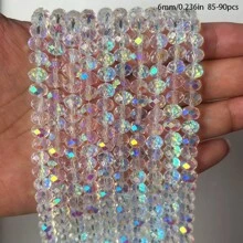3/4/6/8mm Glass Flat Bead DIY Bracelet Necklace Bead Separated Bead Handmade Jewelry Accessories