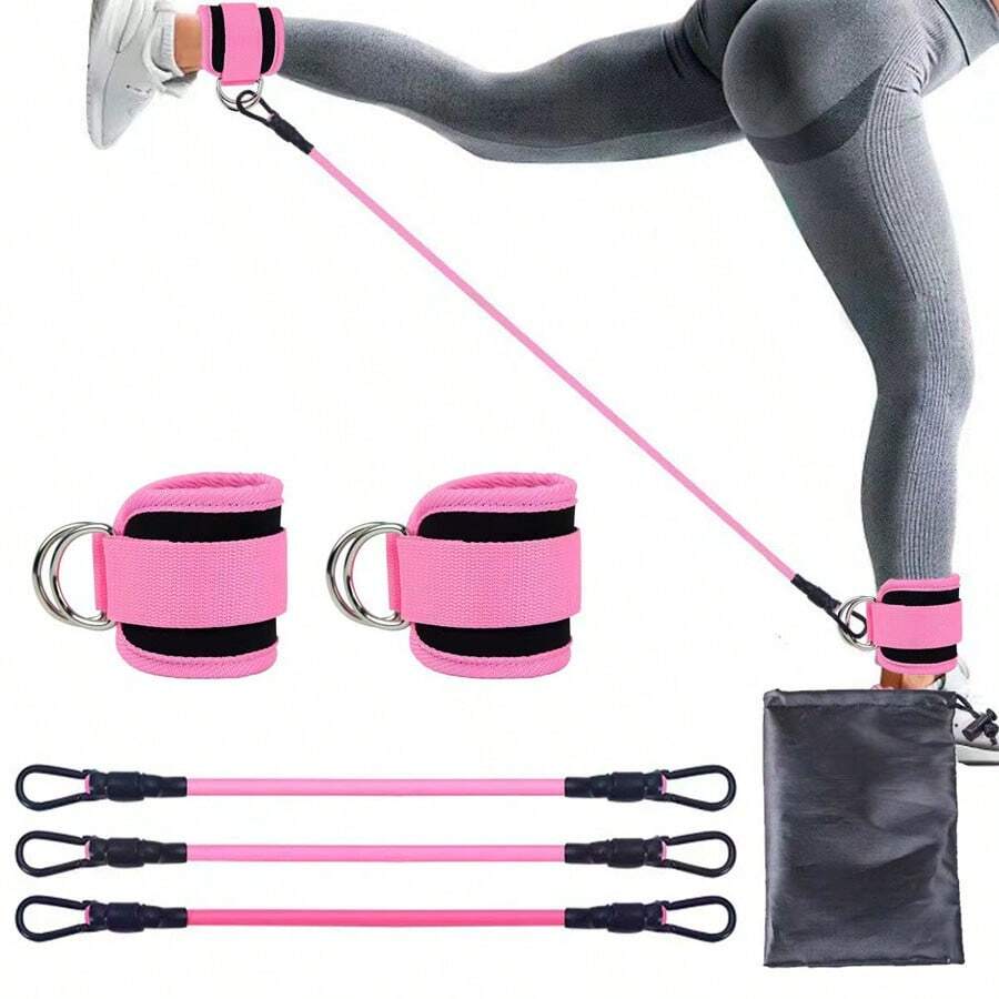 1pc Ankle Resistance Band, Leg/Ankle Resistance Training Band Fitness Equipment For Hip Workout, Glute Exercise Strap (With Kickback) For Men And Women (Resistance Band Color Is Random) - Multicolor - View 1