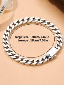 1 Fashion Custom Bracelet, Personalized Men's Fashion Metal Text Engraving Custom Bracelet