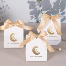 10pcs Moon E I D Gift Boxes Lantern Treat Box Party Favors With Golden Ribbon Small Gifts Box Packaging, Festival - 6*8.5*11cm - View 5