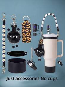 Zestaw akcesoriów do kubków 1 szt. Kompatybilny z kubkiem 30 uncji 40 uncji Zawiera 1 szt. Pasek na uchwyt butelki z wodą 1 szt. Osłona na słomkę Siliocne 1 szt. Osłona na kubek Siliocne 2 szt. Akcesoria do zawieszek, artykuły szkolne