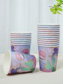 10/25，9盎司纸杯，卡通动物主题，一次性浴室杯，漱口水杯，纸样杯，一次性饮水杯，聚会，家庭和办公室纸杯，接待客人，朋友，一次性意大利浓缩咖啡杯，水，果汁，糖果和零食杯，新妈妈沐浴，新年礼物，适合各种节日 - 彩色 - 查看 11