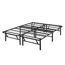 Mainstays Queen 14" High Profile Foldable Steel Platform Bed Frame With Storage Space Under Frame, No Box Spring Required, Black