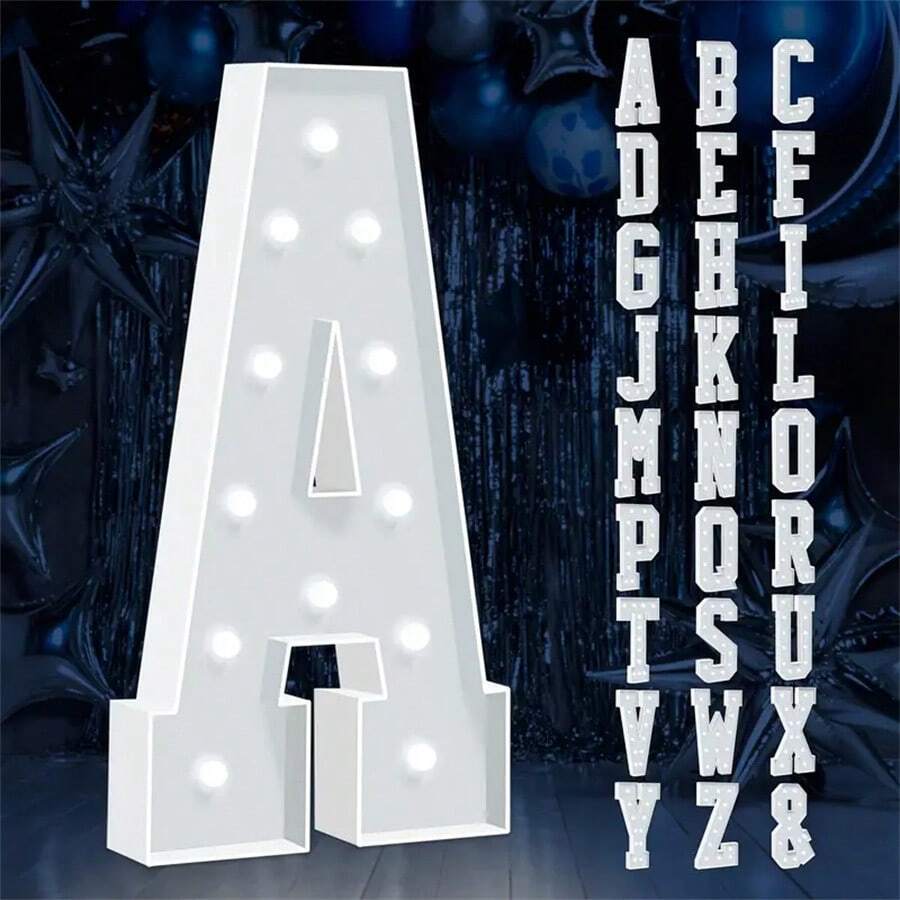 3FT Marquee Light Up Letters, Cool White Light Up Letters A-Z, Large Marquee Letters For Party Decorations, Marry Me Light Up Letters, Birthday Party Marquee Letters For Decor, Wedding Decor