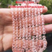 Al por mayor 10 hebras / 830+ piezas Cuentas de cristal brillante de 6 mm / Cuentas para vacaciones / Cuentas de cristal de estilo austriaco / Cuentas de cristal facetadas / Cuentas de cristal de forma redonda de colores para pulseras / collares / tobillos / aretes Haciendo joyas / Cuentas sueltas DIY / Cuentas espaciadoras de cristal / Decoración de boda / Decoración del árbol de Navidad / Decoración navideña / Decoración de la habitación