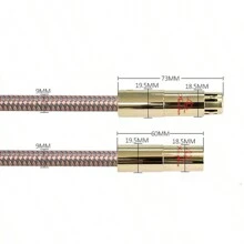 High-End HiFi Pure Copper Plated Silver Cannon XLR Balanced Cable, Male To Female Audiophile Decoder CD Speaker Interconnect Cable - Gold - View 3