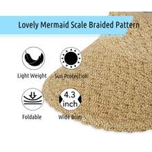 Sun Visor Hats For Women Wide Brim Womens Beach Hat Sun Hat For Women Straw Hat Sun Hat Womens Golf Visor Hats For Women Straw Floppy Hat - Kem Nâu Hỗn Hợp - Xem 5
