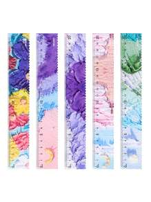 20cm Rulers, Oil Paint Style Ruler, Straight Ruler Measuring Tool For Student , School And Office Supplies - 20cm - View 2