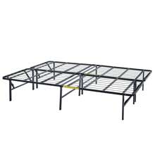 Mainstays Queen 14" High Profile Foldable Steel Platform Bed Frame With Storage Space Under Frame, No Box Spring Required, Black