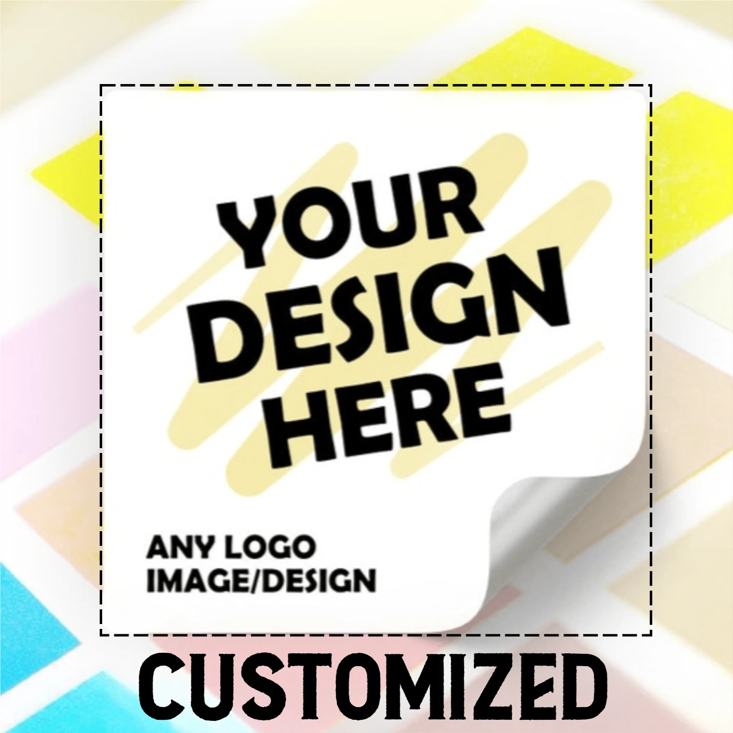 100 piezas de 4*4cm / 1.57 pulgadas Pegatinas cuadradas personalizadas con logotipo comercial, pegatinas de agradecimiento personalizadas, etiquetas comerciales, pegatinas personalizadas, pegatinas de logotipo, disponibles en regalos de boda, cumpleaños y graduación de 16-500 piezas - Multicolor - Ver 1