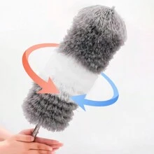Feather Duster, Extendable Bendable Head Cleaner Brush For Dust Removal, Static Electricity Duster For Home - White Gray - View 6