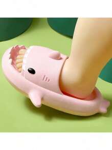 Cómodas zapatillas antideslizantes para niños, con un bonito dibujo de animales de dibujos animados, adecuadas para interiores, exteriores y el hogar. - Rosa - Ver 5