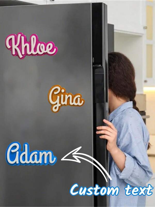 1/2 piezas Imanes personalizados para refrigerador con texto y apellido personalizados, opciones de multicolor, regalos para fiestas y conmemoraciones, multifuncionales, ornamentales, reutilizables, exquisitos, elegantes, de alta calidad, coloridos, modernos, personalizados, únicos, decoración del hogar, listos para el brunch