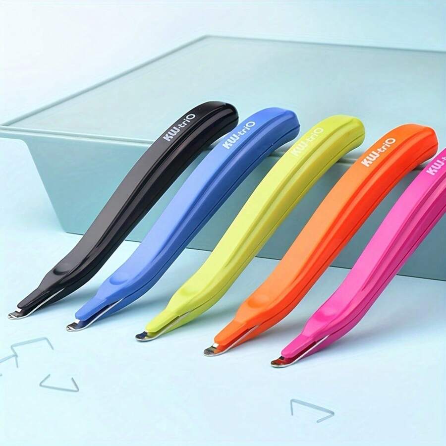 1pc Random Color Pen Shaped Stapler, Used For Office Supplies For School Teachers