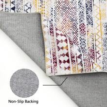 Modern Area Rug, Stain & Water Resistant Non-Shedding Boho Floral Area Rug For Home Office Bedroom Living Room Kitchen, Washable Carpet - Multicolor - View 4