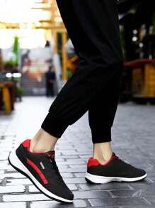 Zapatillas deportivas casuales para hombre,Zapatillas de tenis con suela blanda antideslizante - Negro - Ver 3