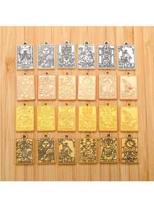 4/20 chiếc Thẻ bài Tarot thần thoại cổ điển Phụ kiện trang sức bằng hợp kim, Móc chìa khóa/Vòng cổ Mặt dây chuyền, 14*23mm J502 - bài tarot - Xem 6