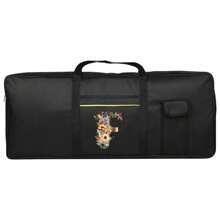 1 bolso de teclado de instrumento con estampado floral y letras, bolso protector de almacenamiento para teclado portátil a prueba de agua, con asa de transporte, funda anti-golpes para piano electrónico, ideal para viajes y almacenamiento en el hogar, de 61 teclas, con bolsillos dobles y protección completa contra el polvo