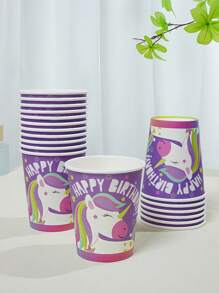 10/25，9盎司纸杯，独角兽主题，一次性浴室杯，漱口水杯，纸样杯，一次性饮水杯，聚会，家庭和办公室纸杯，接待客人，朋友，一次性浓缩咖啡杯，水，果汁，糖果和零食杯，新妈妈沐浴，新年礼物，适合各种节日