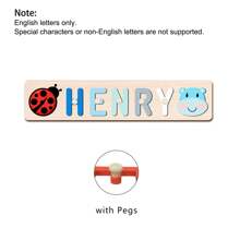 1 PC Customized Name Puzzle, Customize Your Name, Multiple Colors, Can Be Matched With Cute Elements, Wooden Educational Early Learning Toys, Baby Christening Anniversary Gift,Digital Printing - Multicolor - View 15