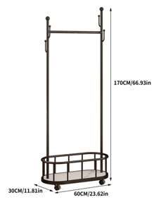 Cream-Colored Standing Clothes Rack, Minimalist High-End Bedroom Hanging Garment Rack, Home Use Coat & Hat Hanger - Multicolor - View 14