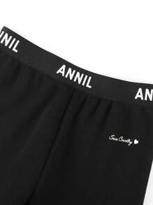 Annil Pantaloni termici a maglia a lungo per bambine, per l'inverno