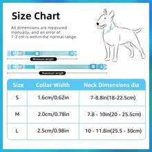 Rokhevn 1 pieza Collar personalizado para perro con nombre e información de contacto impresa en UV - Collar de seguridad de nailon reflectante visible de noche, hebilla ajustable, soporte para etiqueta de identificación de mascota