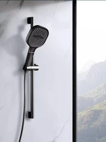 Juego de ducha de mano cuadrada (cabezal de ducha/manguera/soporte), con efecto potenciador de la presión del agua y gran caudal de agua, adecuado para duchas de baño domésticas y suministro de agua caliente.